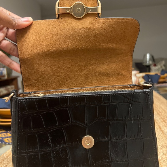 Coach Morgan Top Handle Satchel Bag in Black Croc Embossed leather - Picture 4 of 6